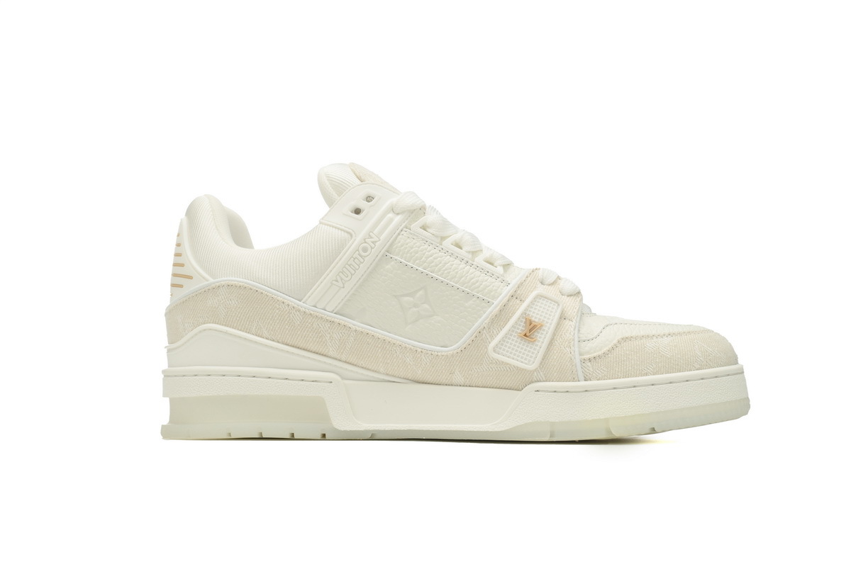 Louis Vuitton Trainer Apricot Embossed Denim