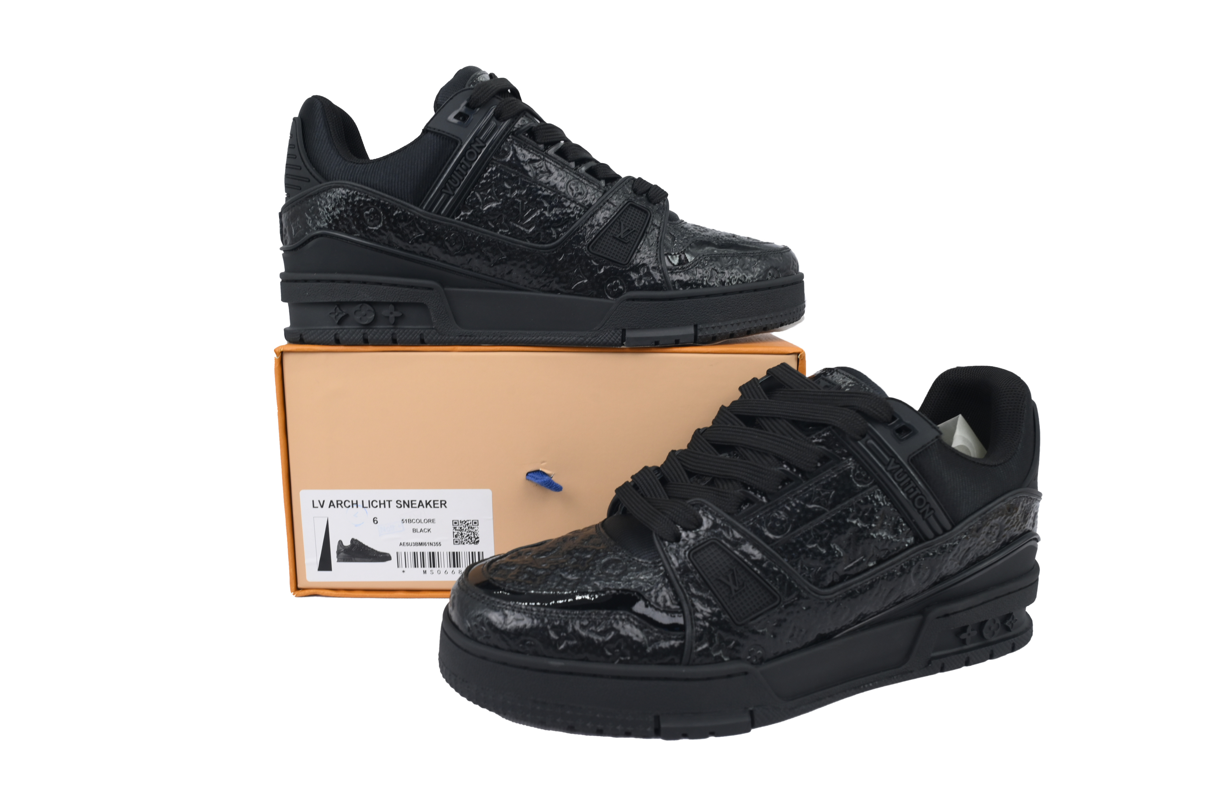 Louis Vuitton Trainer Black Lychee Patent Leather