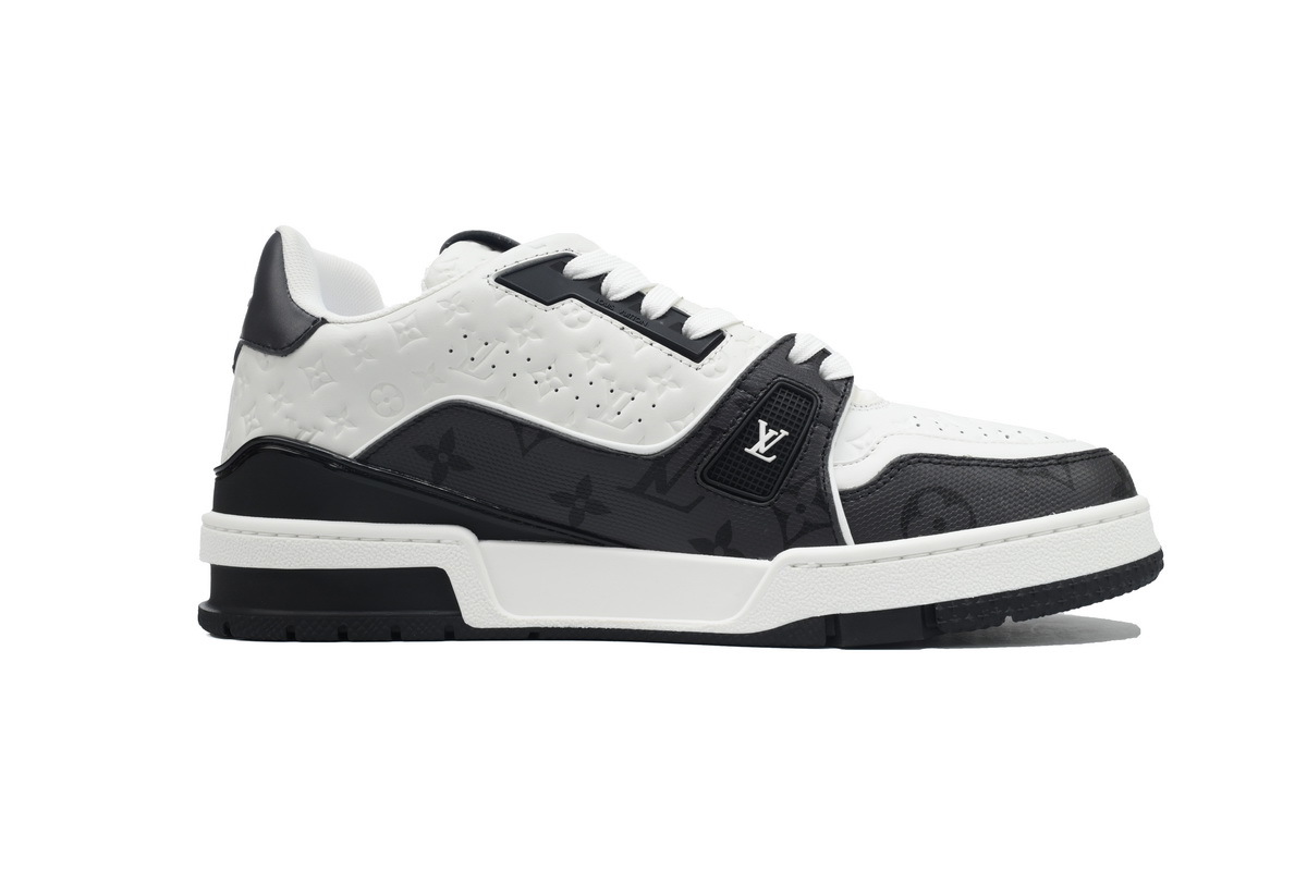 Louis Vuitton Trainer Black White Embossed