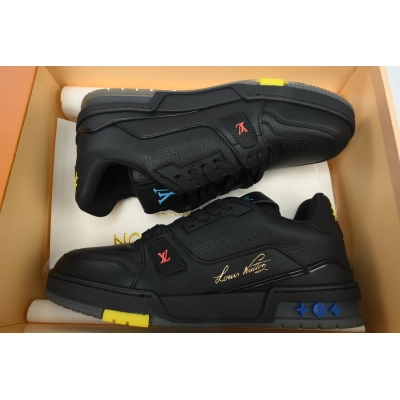 Louis Vuitton Trainer Black Yellow Blue 02