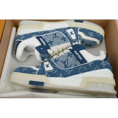 Louis Vuitton Trainer Blue denim transparent 02