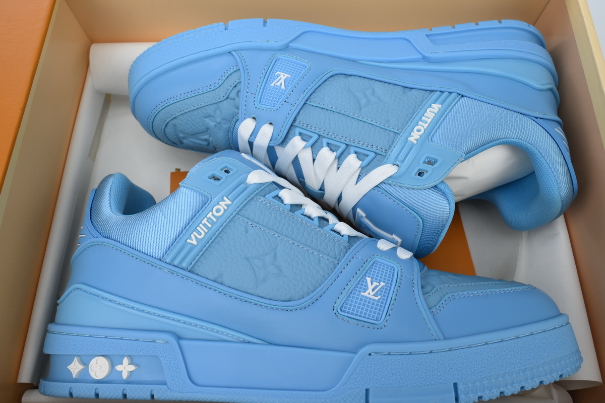 Louis Vuitton Trainer Blue Embossed
