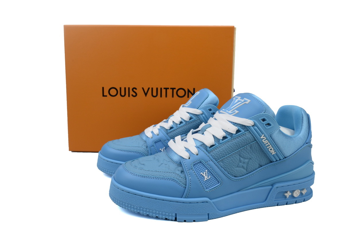 Louis Vuitton Trainer Blue Embossed