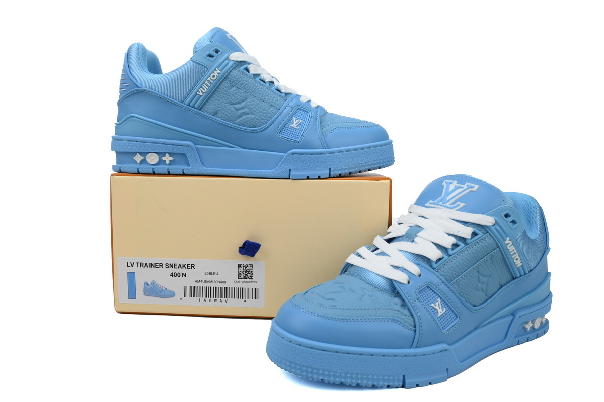 Louis Vuitton Trainer Blue Embossed