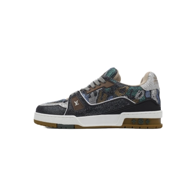 Louis Vuitton Trainer Crystal Khaki Camo 01