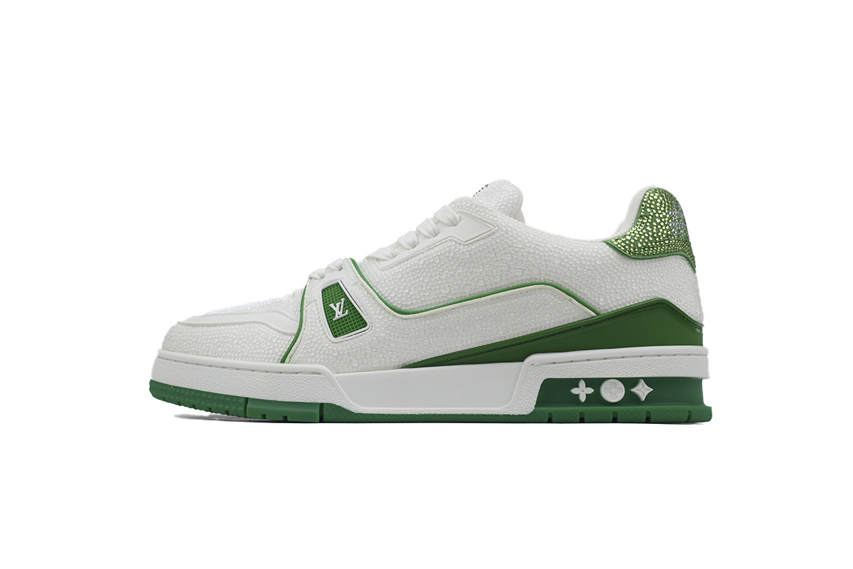 Louis Vuitton Trainer Crystal White Green