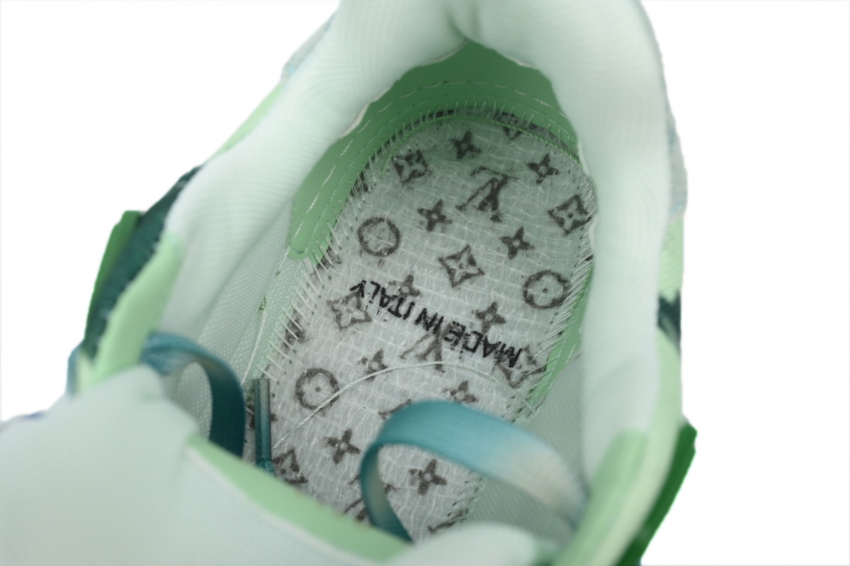 Louis Vuitton Trainer Green Bleached Denim