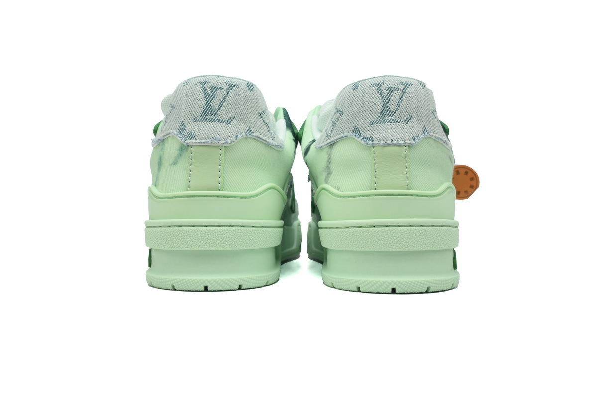 Louis Vuitton Trainer Green Bleached Denim