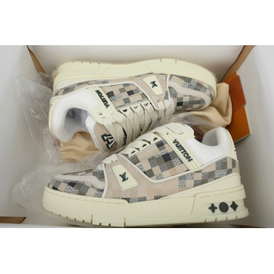 Louis Vuitton Trainer Grey White Grid 02