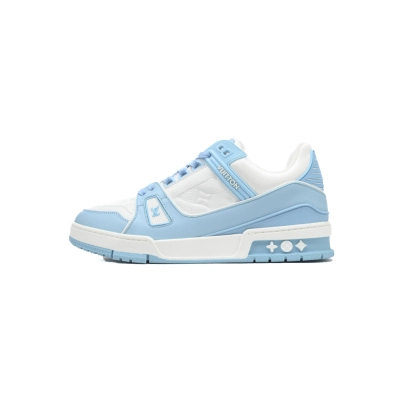 Louis Vuitton Trainer Light Blue Embossed 01