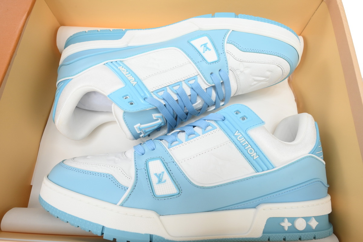 Louis Vuitton Trainer Light Blue Embossed