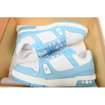 Louis Vuitton Trainer Light Blue Embossed 02