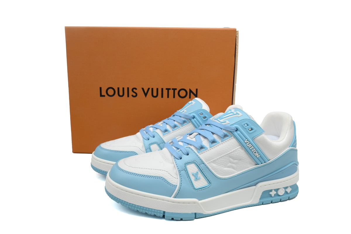 Louis Vuitton Trainer Light Blue Embossed