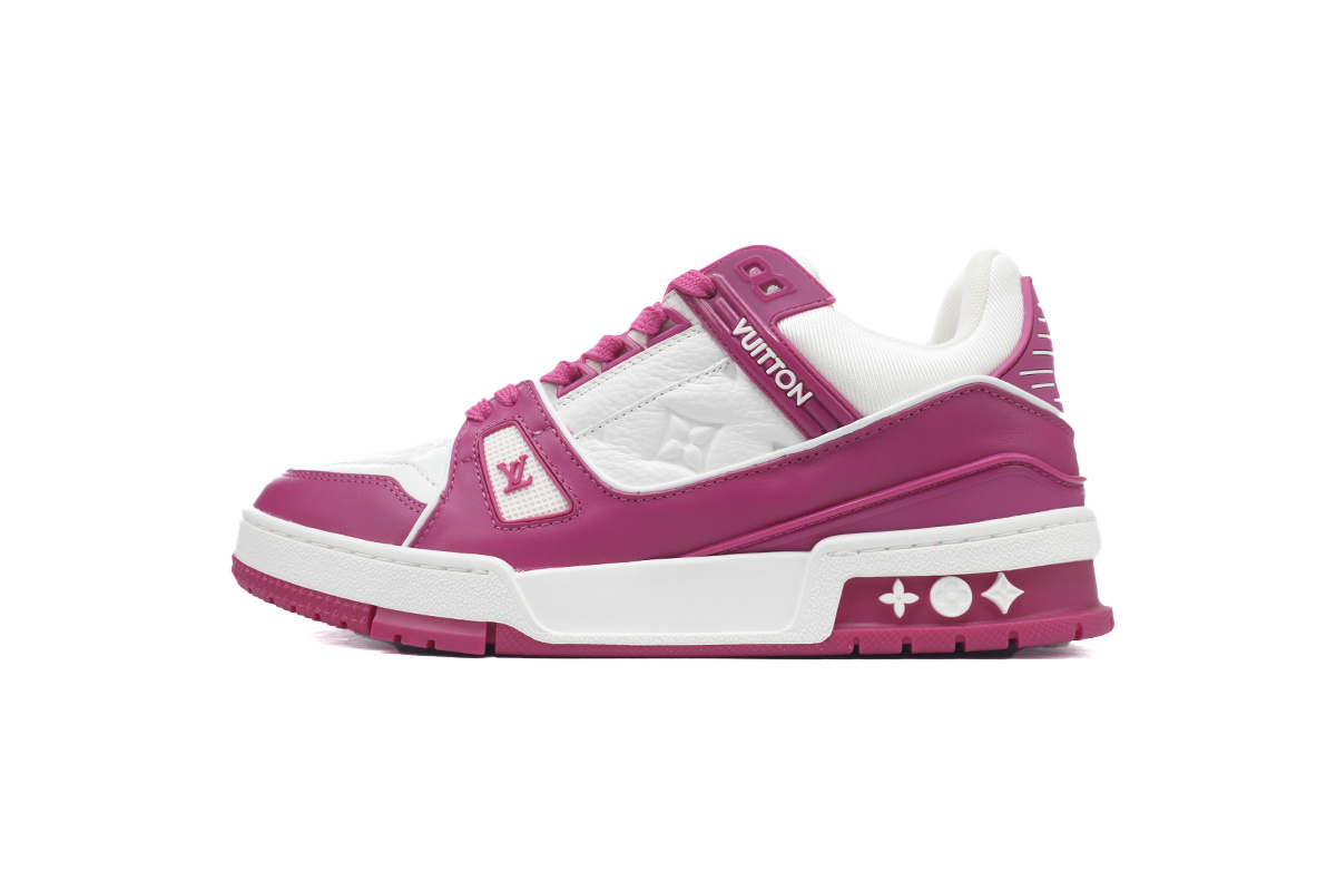 Louis Vuitton Trainer Rose Red Embossed