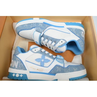 Louis Vuitton Trainer Velcro strap Denim Blue 02