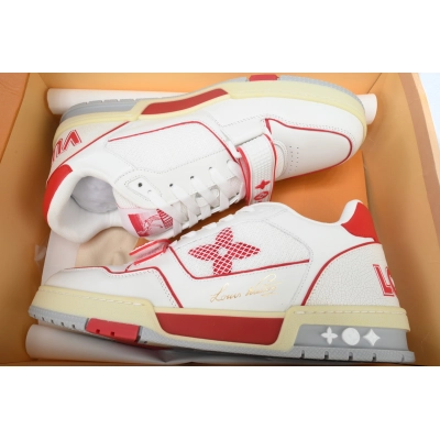 Louis Vuitton Trainer Velcro Strap Red 02