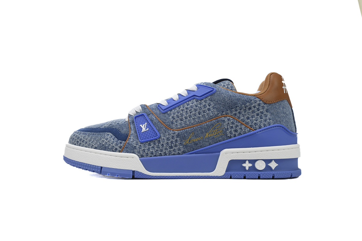 Louis Vuitton Trainer White Blue