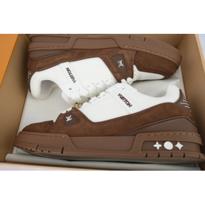 Louis Vuitton Trainer White Brown 02