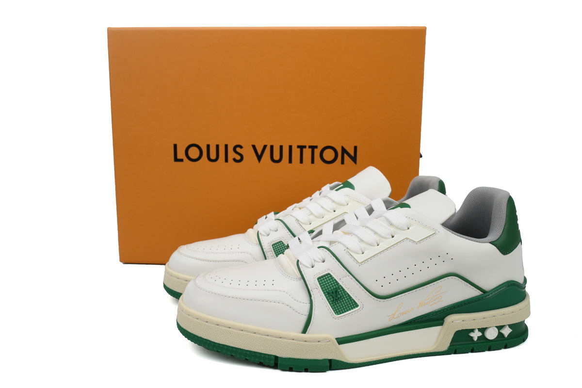 Louis Vuitton Trainer White Green