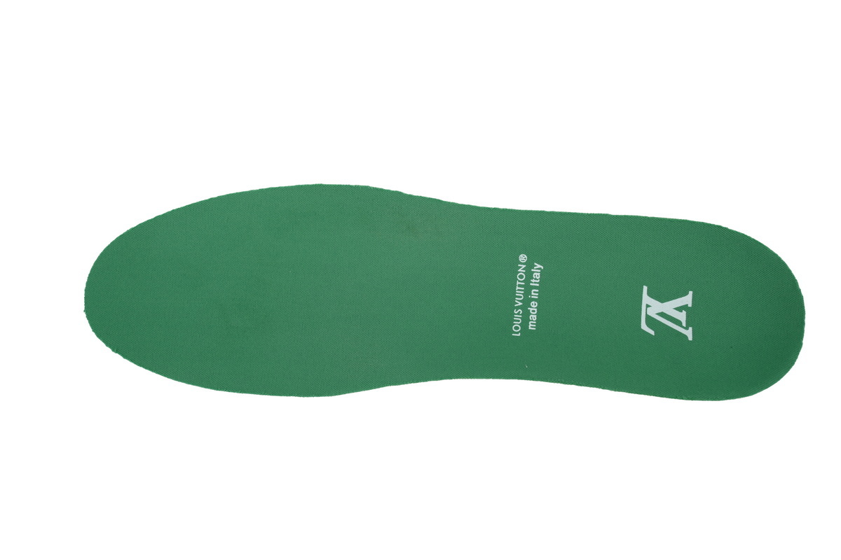 Louis Vuitton Trainer White Green Leather