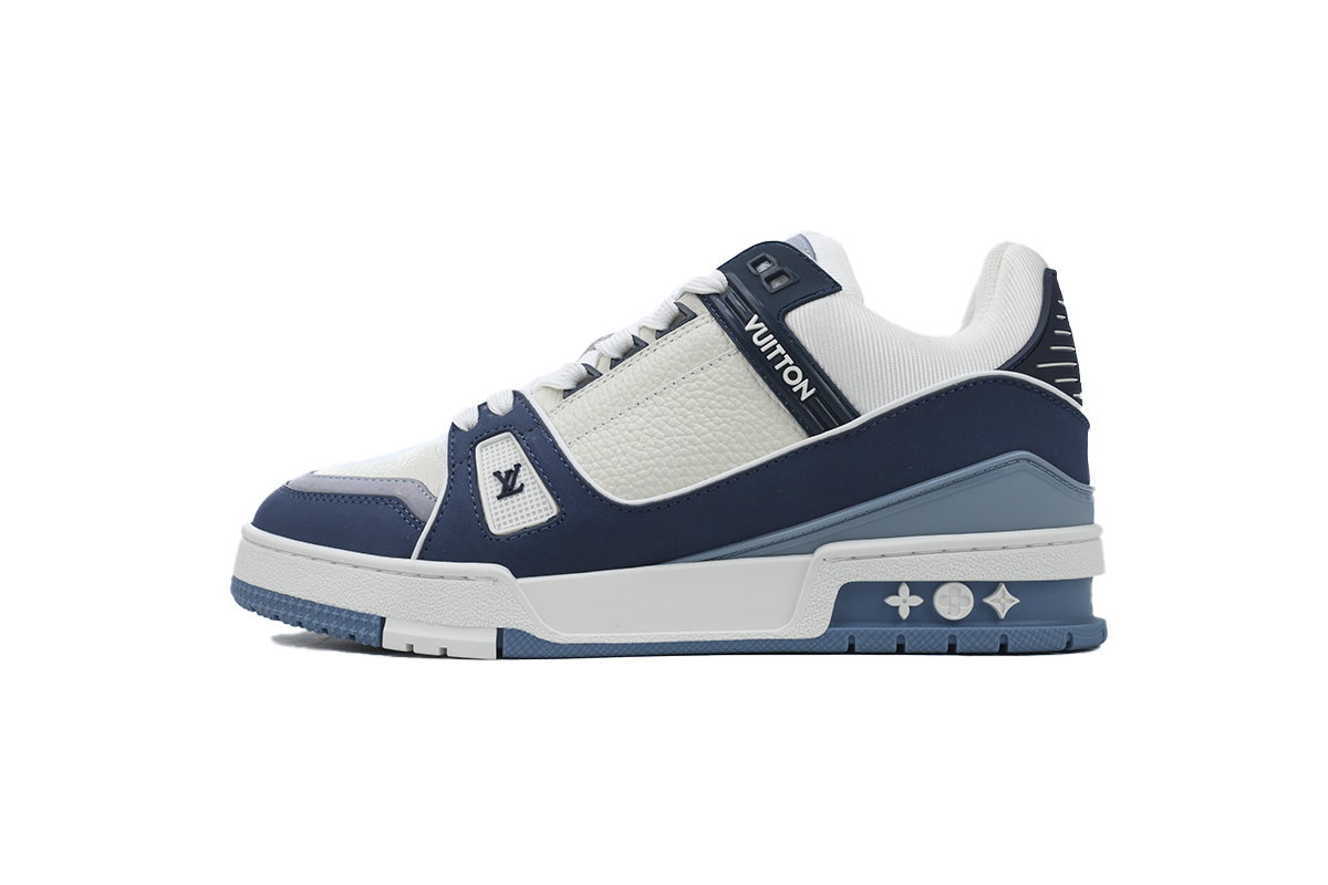 Louis Vuitton Trainer White Navy Blue
