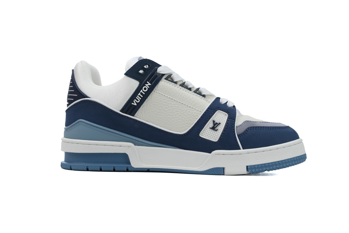 Louis Vuitton Trainer White Navy Blue
