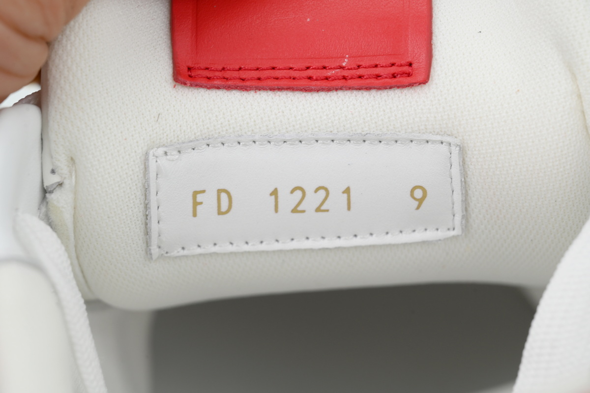 Louis Vuitton Trainer White Red Embossed