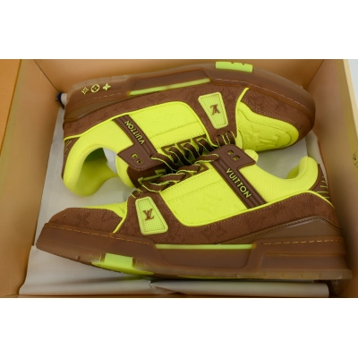 Louis Vuitton Trainer Yellow Brown Embossed 02