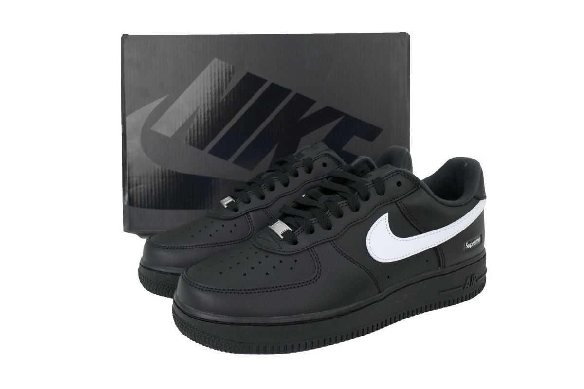 Nike Supreme x Air Force 1 Low Box Logo - Black White CU9225-002