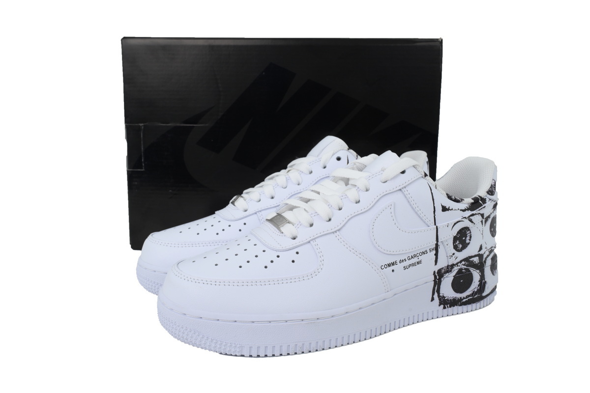Supreme x Comme des Garçons SHIRT x Nike Air Force 1 Low Eyes 923044-100