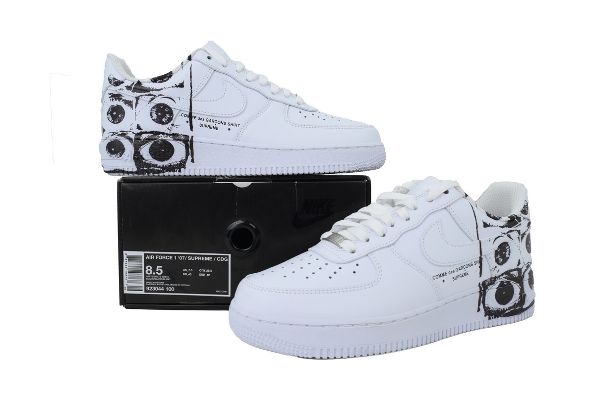 Supreme x Comme des Garçons SHIRT x Nike Air Force 1 Low Eyes 923044-100