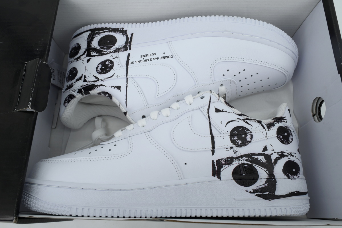 Supreme x Comme des Garçons SHIRT x Nike Air Force 1 Low Eyes 923044-100