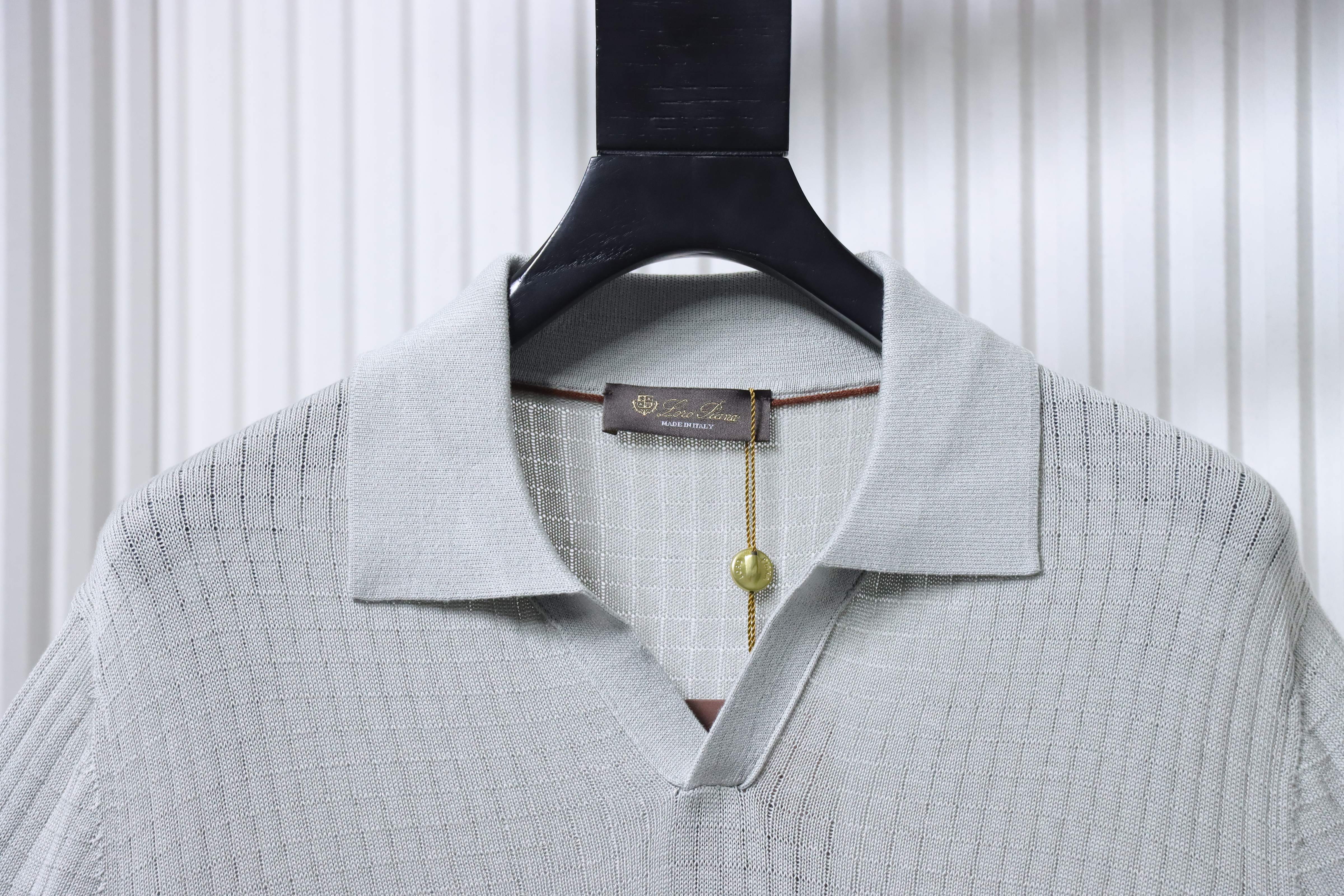  Loro Piana LP 25SS Bamboo Texture Polo  T-Shirt 