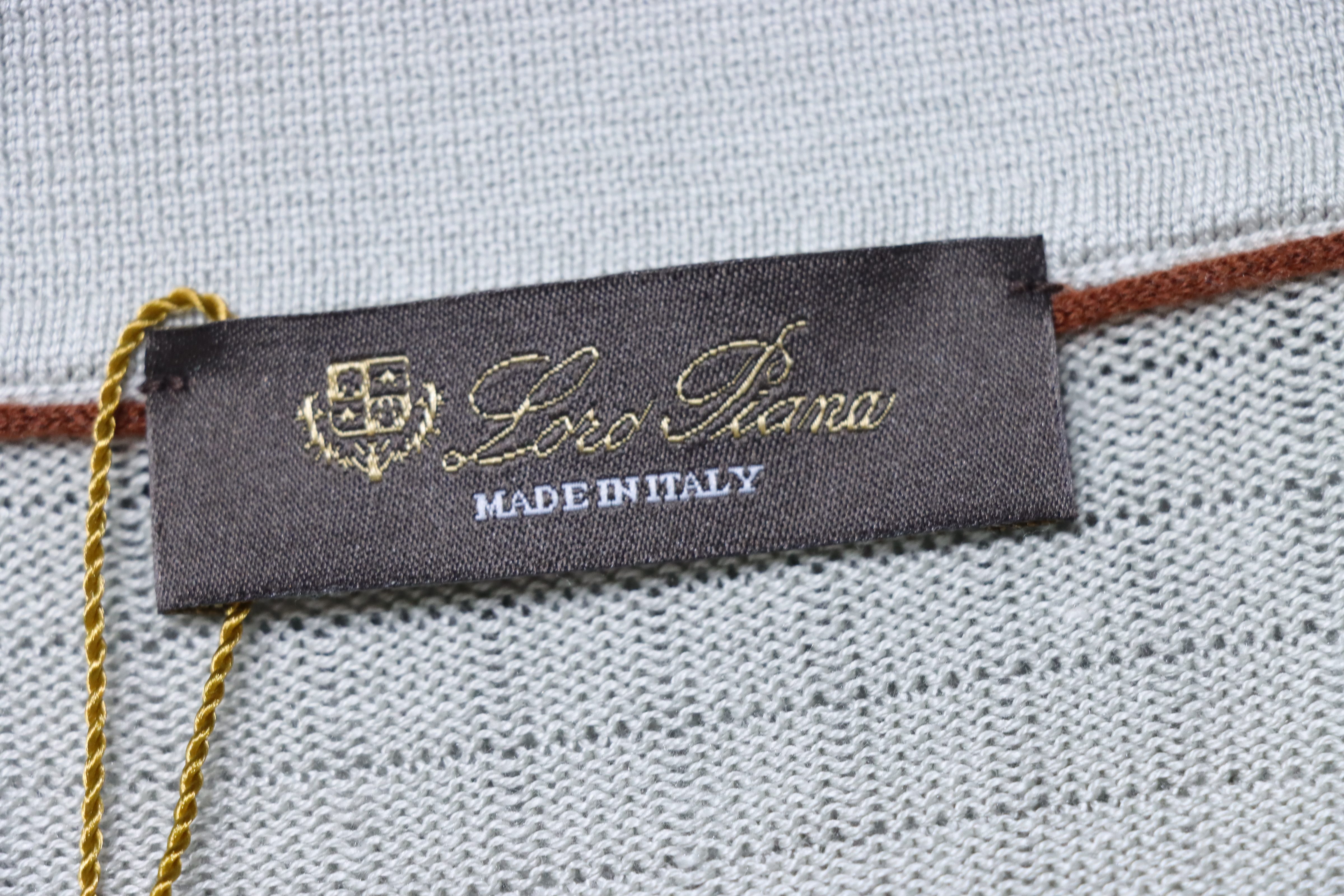  Loro Piana LP 25SS Bamboo Texture Polo  T-Shirt 