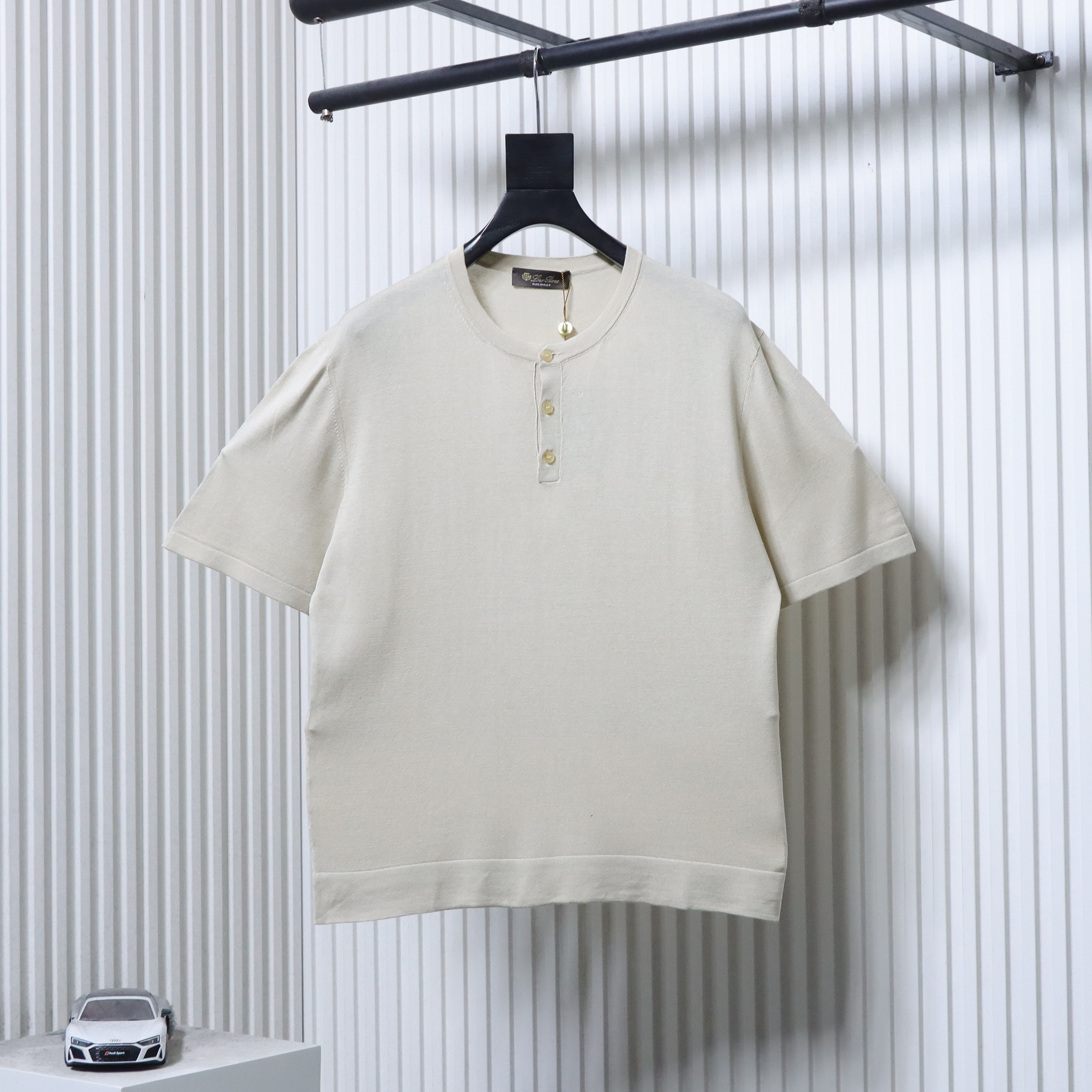 Loro Piana LP 25SS Henley Short Sleeve T-Shirt 