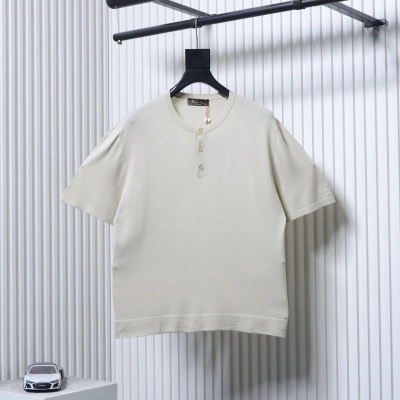 Loro Piana LP 25SS Henley Short Sleeve T-Shirt  02
