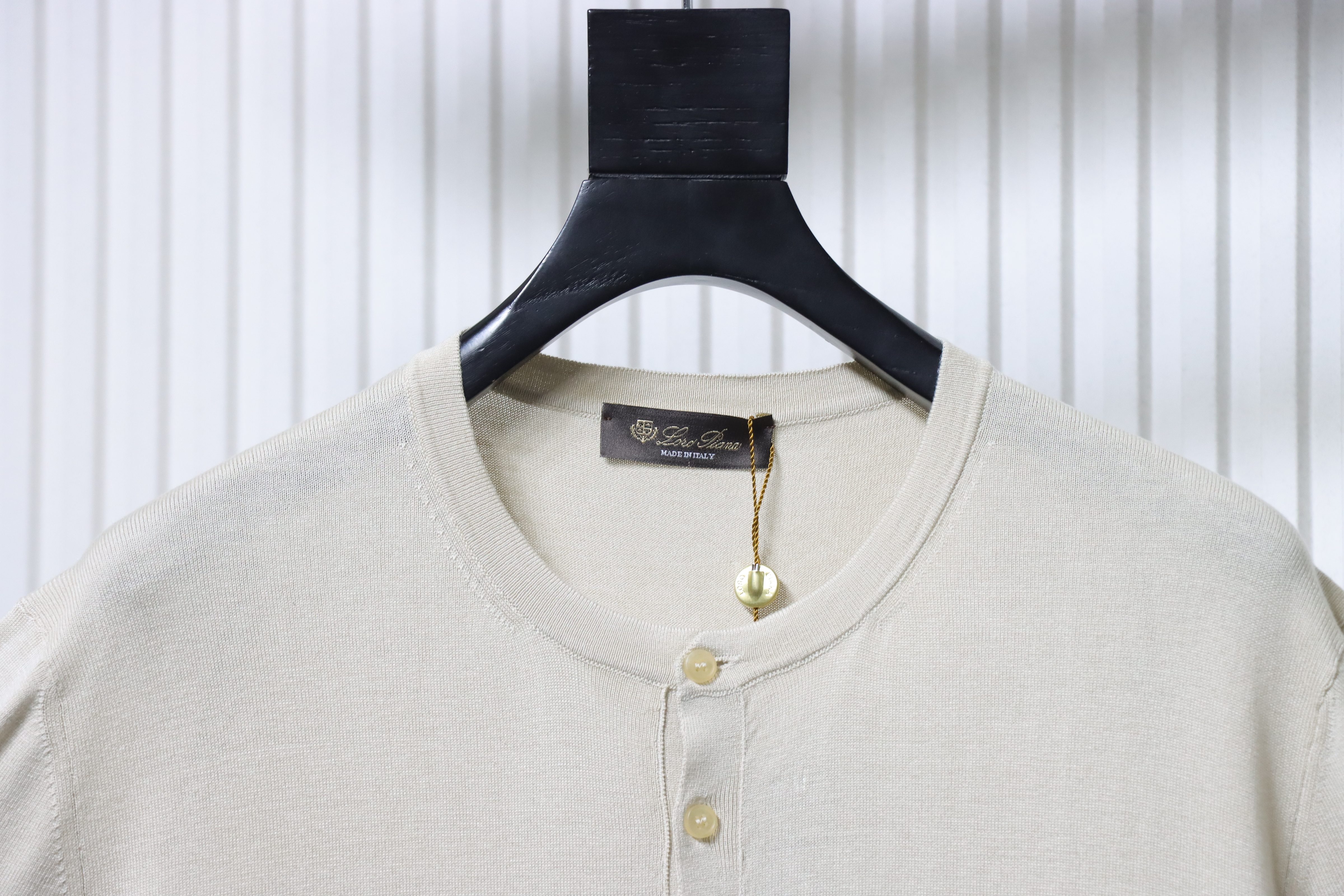 Loro Piana LP 25SS Henley Short Sleeve T-Shirt 