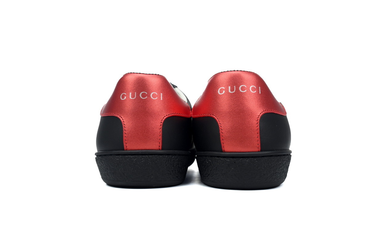 Gucci Ace Leather Sneakers 'Black Lettering Strap'