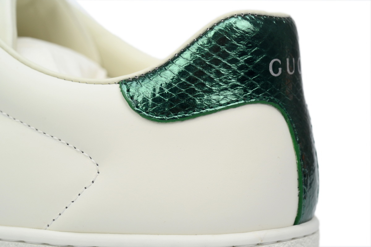 Gucci Ace Leather Sneakers 'Green Red Web Stripe'