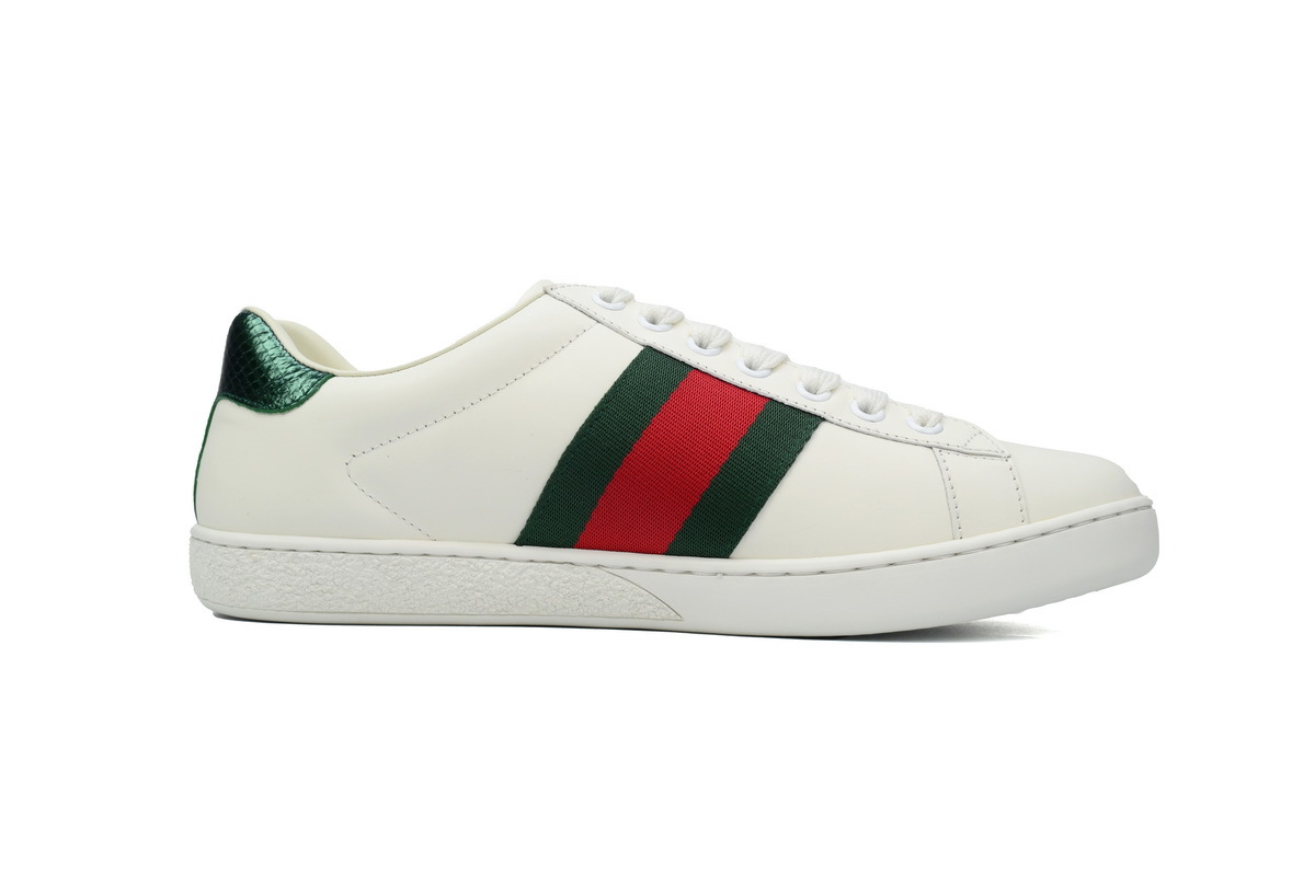 Gucci Ace Leather Sneakers 'Green Red Web Stripe'