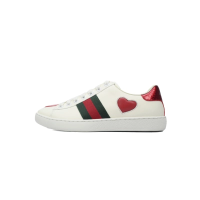 Gucci Ace Leather Sneakers 'Heart Print' 01