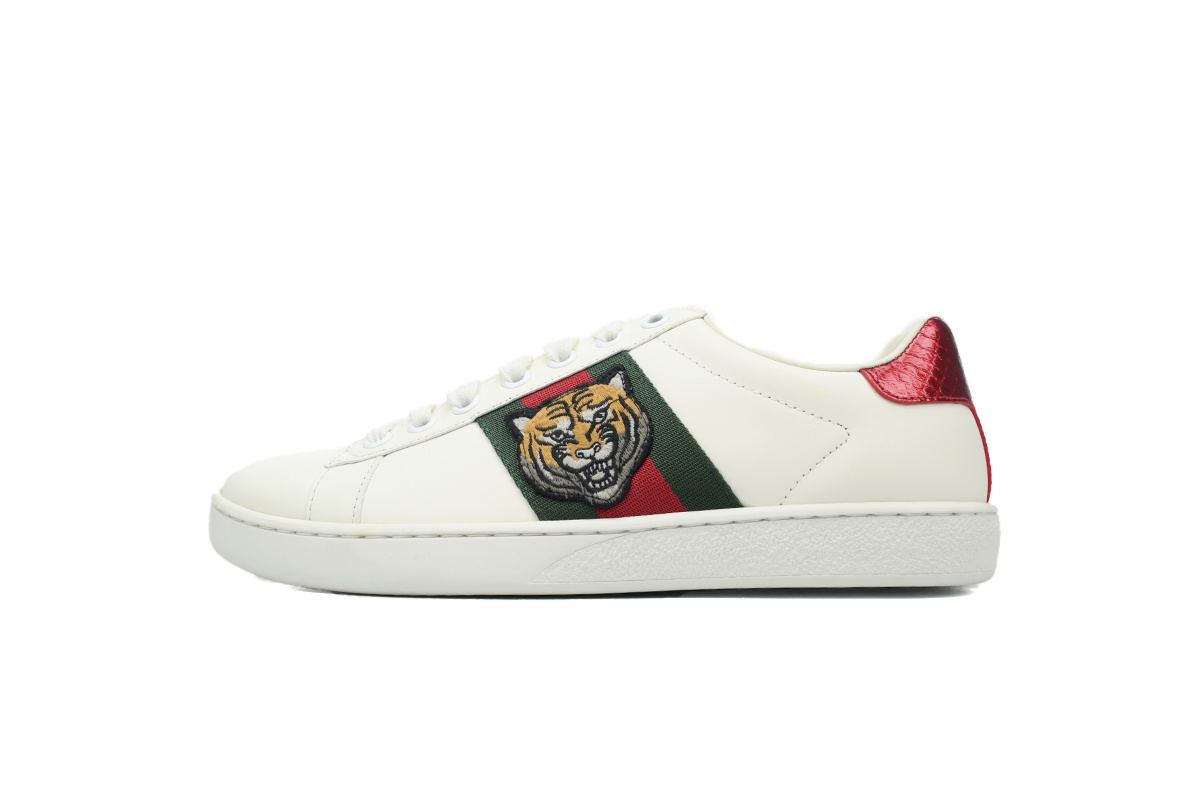 Gucci Ace Leather Sneakers 'Tiger Embroidery'