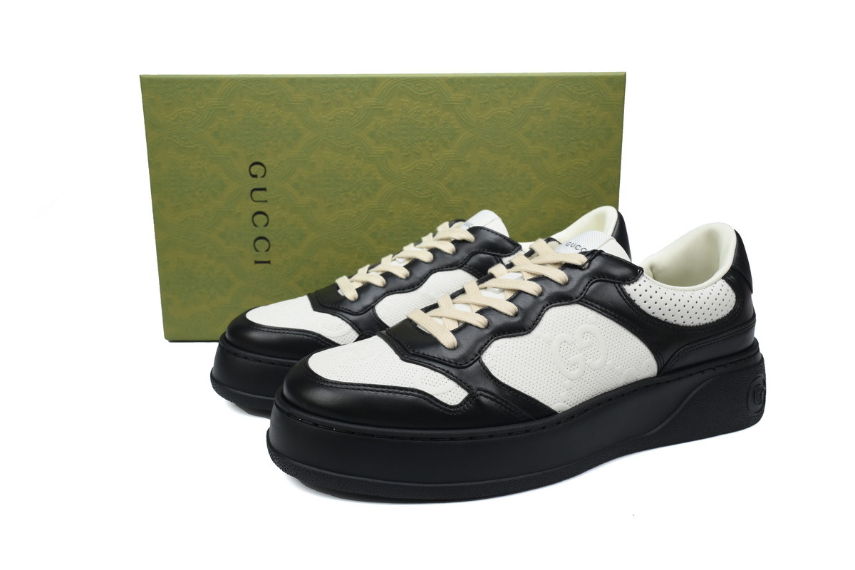 Gucci Chunky B GG Embossed 'Black White'