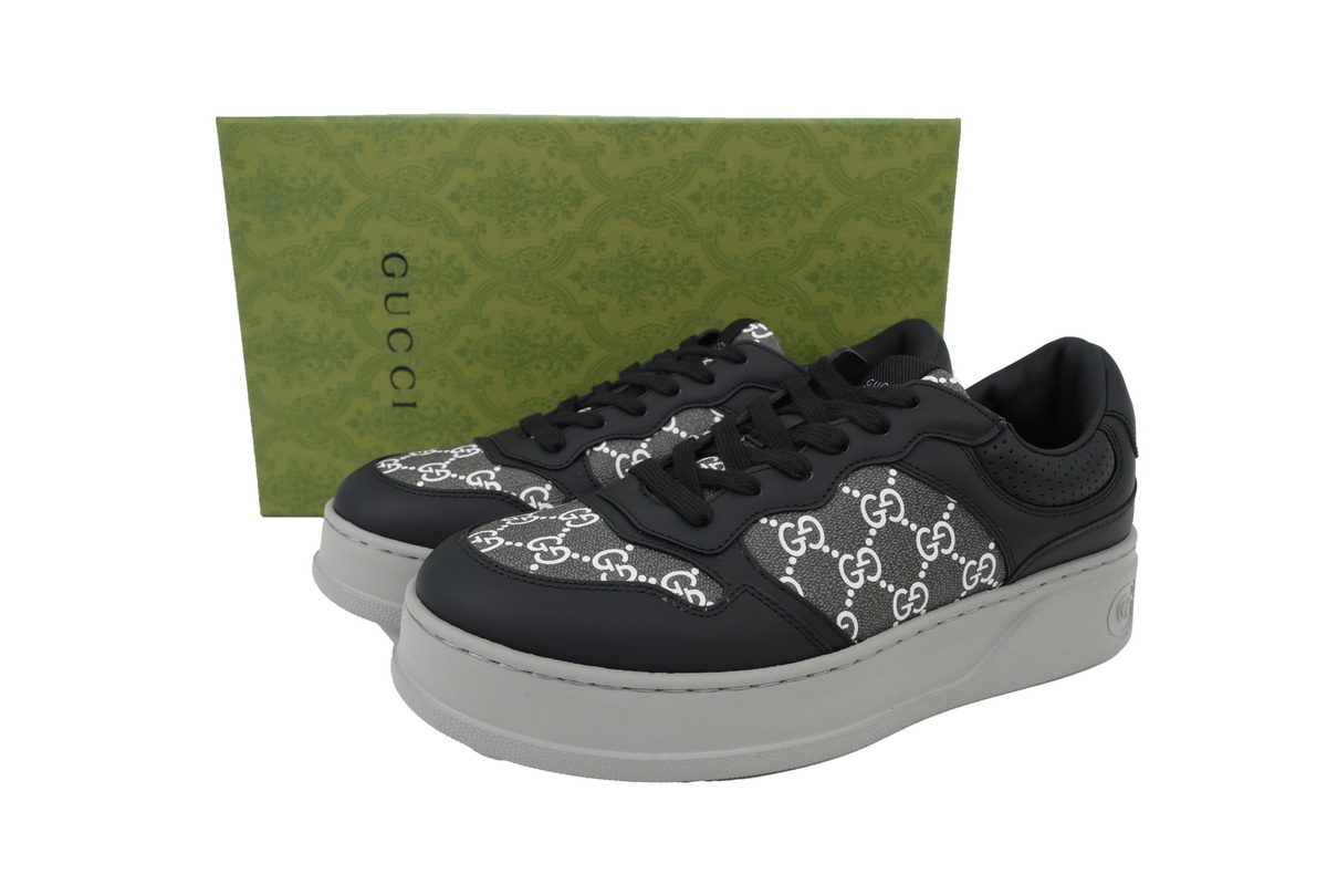 Gucci Chunky B GG Leather 'Black Grey'