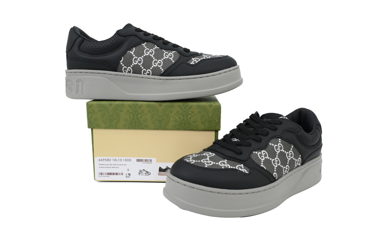 Gucci Chunky B GG Leather 'Black Grey'