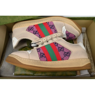 Gucci Distressed Sneakers 'White Beige Pink' 02
