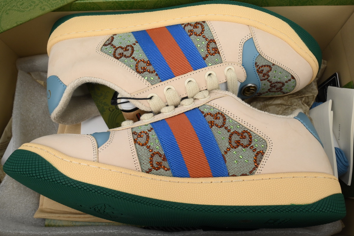 Gucci Distressed Sneakers 'White Blue'