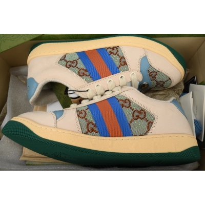 Gucci Distressed Sneakers 'White Blue' 02