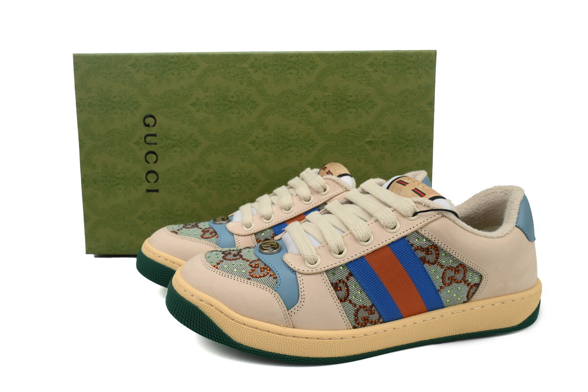 Gucci Distressed Sneakers 'White Blue'