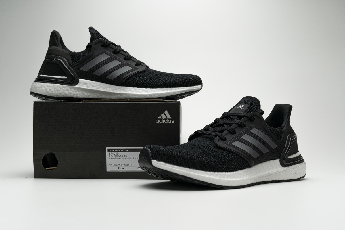 Adidas Ultra Boost 20 CONSORTIUM Black White Real Boost EF1043